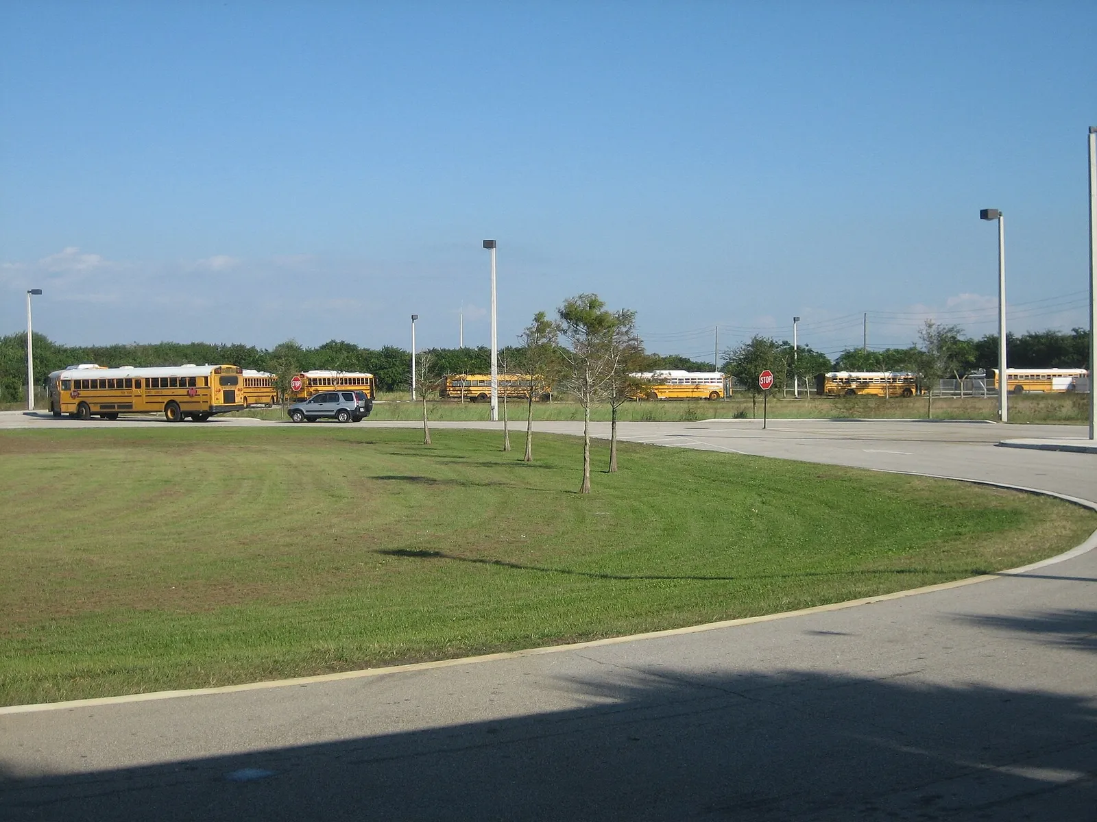 School buses leaving West Boca Raton Community High School