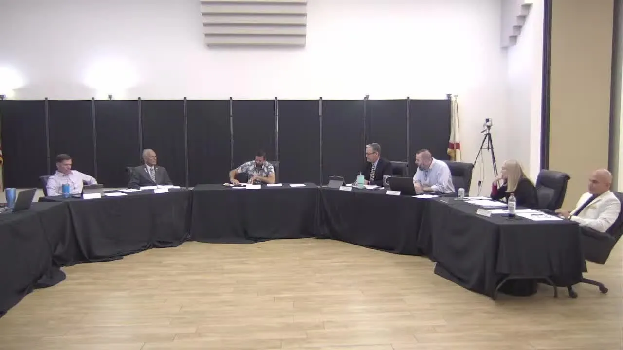 Cocoa Beach commissioners seated during a public meeting
